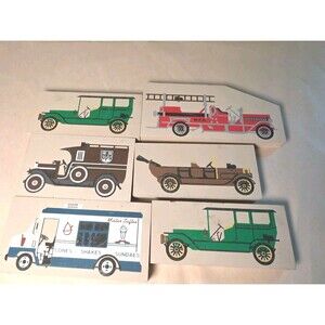 Vintage The Cats Meow Village 6pc Antique Cars Lot